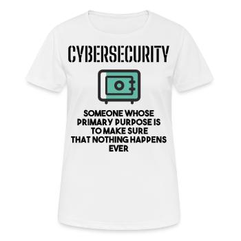 Cybersecurity - IT-Sicherheit Informatiker - Frauen T-Shirt atmungsaktiv - Weiß - Vorne - AI Model Female 172 dark (172cm)