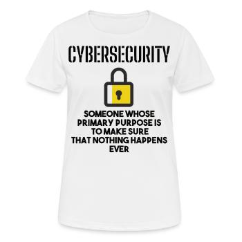 Cybersecurity - IT-Sicherheit Informatiker - Frauen T-Shirt atmungsaktiv - Weiß - Vorne - AI Model Female 172 dark (172cm)