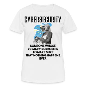 Cybersecurity - IT-Sicherheit Informatiker - Frauen T-Shirt atmungsaktiv - Weiß - Vorne - AI Model Female 172 dark (172cm)