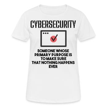 Cybersecurity - IT-Sicherheit Informatiker - Frauen T-Shirt atmungsaktiv - Weiß - Vorne - AI Model Female 172 dark (172cm)