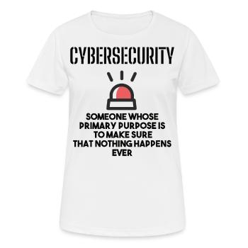 Cybersécurité - Informaticiens en sécurité des TI - T-shirt respirant Femme - blanc - Devant - AI Model Female 172 dark (172cm)