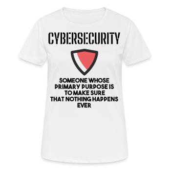 Cybersecurity - IT-Sicherheit Informatiker - Frauen T-Shirt atmungsaktiv - Weiß - Vorne - AI Model Female 172 dark (172cm)