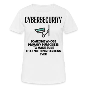 Cybersecurity - IT-Sicherheit Informatiker - Frauen T-Shirt atmungsaktiv - Weiß - Vorne - AI Model Female 172 dark (172cm)