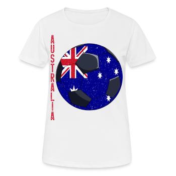 Australia Soccer Ball Australian Flag - Frauen T-Shirt atmungsaktiv - Weiß - Vorne - AI Model Female 172 dark (172cm)