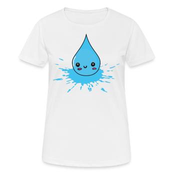 reinplatzen und spritzen - Wassertropfen - Frauen T-Shirt atmungsaktiv - Weiß - Vorne - AI Model Female 172 dark (172cm)