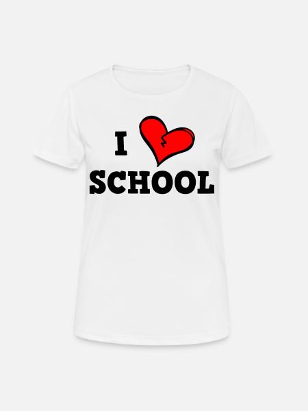 Ich liebe Schule - Frauen T-Shirt atmungsaktiv - Weiß