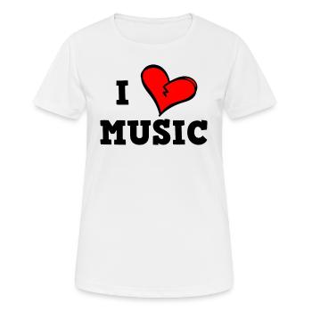 Ich mag Musik - Frauen T-Shirt atmungsaktiv - Weiß - Vorne - AI Model Female 172 dark (172cm)