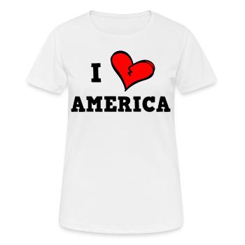 J’aime l’Amérique - T-shirt respirant Femme - blanc - Devant - AI Model Female 172 dark (172cm)