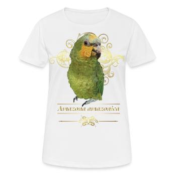 L’Amazone à ailes oranges - T-shirt respirant Femme - blanc - Devant - AI Model Female 172 dark (172cm)