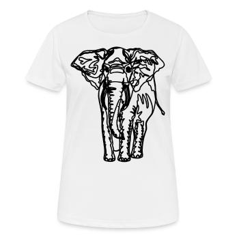 Drawing of an elephant - Women's Breathable T-Shirt - white - Front - AI Model Female 172 dark (172cm)