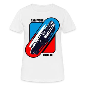 Prenez votre médicament - Muscle Cars - T-shirt respirant Femme - blanc - Devant - AI Model Female 172 dark (172cm)