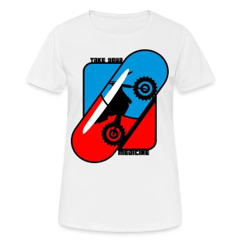 Prenez votre pilule médicinale - Motocross - T-shirt respirant Femme - blanc - Devant - AI Model Female 172 dark (172cm)