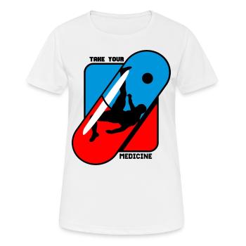 Prenez Votre Médicament - Pilule - Football - T-shirt respirant Femme - blanc - Devant - AI Model Female 172 dark (172cm)