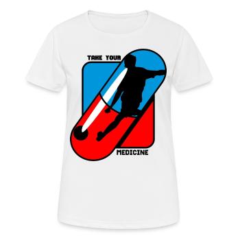 Prenez vos médicaments - Pilule - Football - T-shirt respirant Femme - blanc - Devant - AI Model Female 172 dark (172cm)