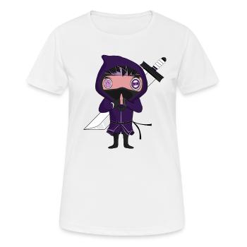 Ninja - Frauen T-Shirt atmungsaktiv - Weiß - Vorne - AI Model Female 172 dark (172cm)