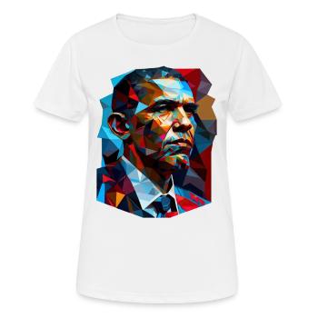 Obama Pop Art - Women's Breathable T-Shirt - white - Front - AI Model Female 172 dark (172cm)