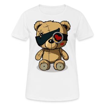 Augenklappe süßer Bär - Frauen T-Shirt atmungsaktiv - Weiß - Vorne - AI Model Female 172 dark (172cm)