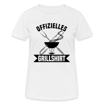 Offizielles Grillshirt - Frauen T-Shirt atmungsaktiv - Weiß - Vorne - AI Model Female 172 dark (172cm)