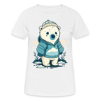 Einsamer kleiner Eisbär - Frauen T-Shirt atmungsaktiv - Weiß - Vorne - AI Model Female 172 dark (172cm)