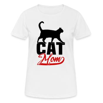 Cat Mom - Frauen T-Shirt atmungsaktiv - Weiß - Vorne - AI Model Female 172 dark (172cm)