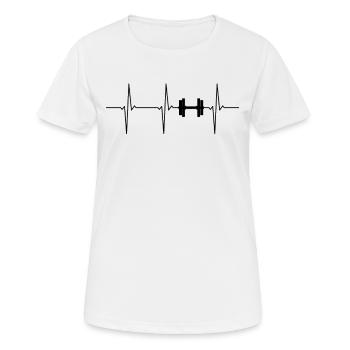 Dumbbell ECG heartbeat - Women's Breathable T-Shirt - white - Front - AI Model Female 172 dark (172cm)
