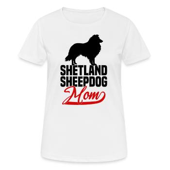 Shetland Sheepdog Sheltie Maman - T-shirt respirant Femme - blanc - Devant - AI Model Female 172 dark (172cm)
