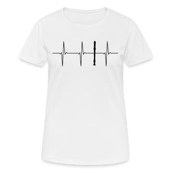 Flûte ECG Enregistreur de battement de cœur - T-shirt respirant Femme - blanc - Devant - AI Model Female 172 dark (172cm)