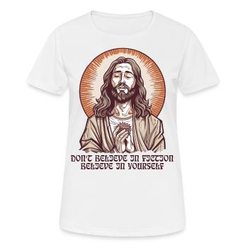 Messiah Jesus Guru Type: Fiction Saying - Women's Breathable T-Shirt - white - Front - AI Model Female 172 dark (172cm)