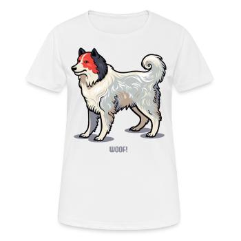Wuff – Japanischer Hund - Frauen T-Shirt atmungsaktiv - Weiß - Vorne - AI Model Female 172 dark (172cm)