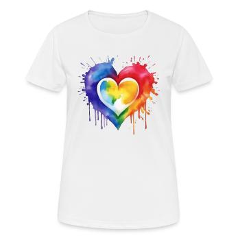Ein Herz in verschiedenen Farben - Frauen T-Shirt atmungsaktiv - Weiß - Vorne - AI Model Female 172 dark (172cm)