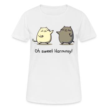 Oh, Sweet Harmony - Chats de dessin animé - T-shirt respirant Femme - blanc - Devant - AI Model Female 172 dark (172cm)
