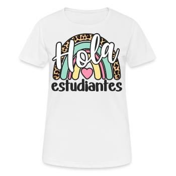 Hola Estudiantes for Spanish Teacher Hola Alumnos - Women's Breathable T-Shirt - white - Front - AI Model Female 172 dark (172cm)
