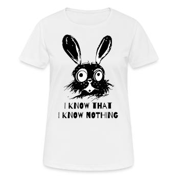 I know that I don't know anything - Wise Rabbit - Women's Breathable T-Shirt - white - Front - AI Model Female 172 dark (172cm)