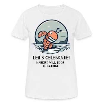 Feier von Hummern und Menschheit im Klimawandel - Frauen T-Shirt atmungsaktiv - Weiß - Vorne - AI Model Female 172 dark (172cm)