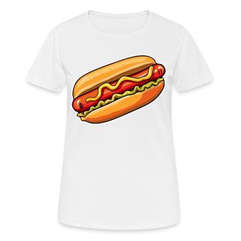 Hot dog: Delicious sausage in a bun - Women's Breathable T-Shirt - white - Front - AI Model Female 172 dark (172cm)