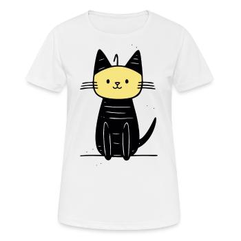 chat mignon - T-shirt respirant Femme - blanc - Devant - AI Model Female 172 dark (172cm)