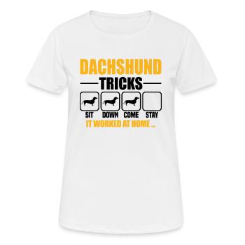 Dachshund Tricks - Frauen T-Shirt atmungsaktiv - Weiß - Vorne - AI Model Female 172 dark (172cm)