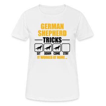 German Shepherd Tricks - Women's Breathable T-Shirt - white - Front - AI Model Female 172 dark (172cm)