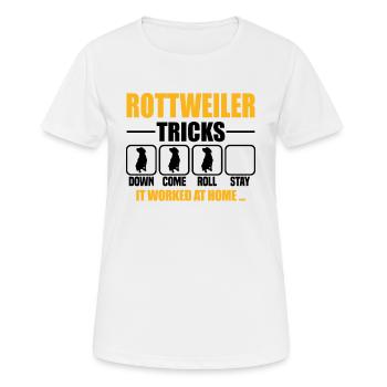 Rottweiler Tricks - Frauen T-Shirt atmungsaktiv - Weiß - Vorne - AI Model Female 172 dark (172cm)
