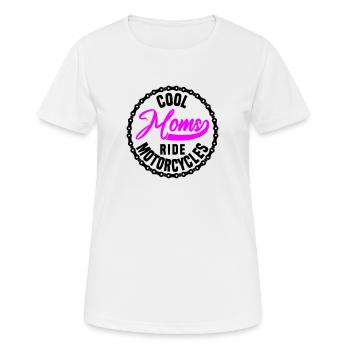 Les mamans cool font de la moto - T-shirt respirant Femme - blanc - Devant - AI Model Female 172 dark (172cm)