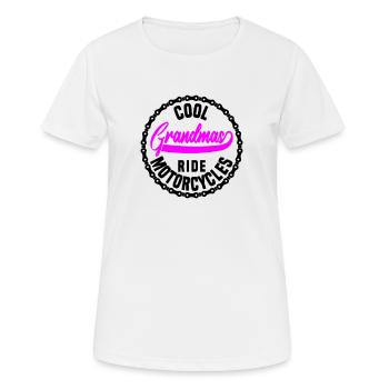 Des mamies cool font de la moto - T-shirt respirant Femme - blanc - Devant - AI Model Female 172 dark (172cm)