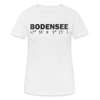 Coordonnées du lac de Constance - T-shirt respirant Femme - blanc - Devant - AI Model Female 172 dark (172cm)