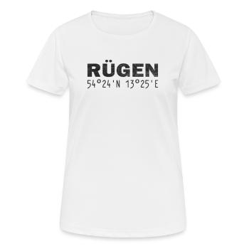 Rügen Coordinates GPS - Women's Breathable T-Shirt - white - Front - AI Model Female 172 dark (172cm)