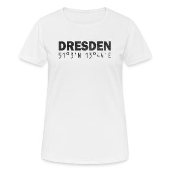 Dresden coordinates GPS - Women's Breathable T-Shirt - white - Front - AI Model Female 172 dark (172cm)