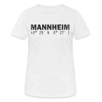 Mannheim coordinates GPS - Women's Breathable T-Shirt - white - Front - AI Model Female 172 dark (172cm)