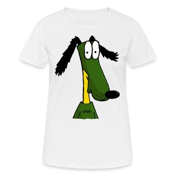 Der lustigste Cartoon-Hund aller Zeiten - Frauen T-Shirt atmungsaktiv - Weiß - Vorne - AI Model Female 172 dark (172cm)