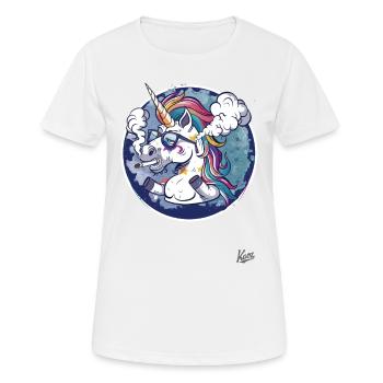 Fumer, drôle, pas cool, anti-héros, perdant, licorne - T-shirt respirant Femme - blanc - Devant - AI Model Female 172 dark (172cm)