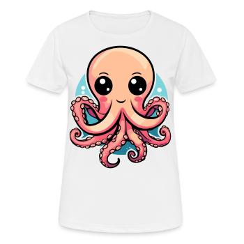 Adorable Kawaii Octopus - Women's Breathable T-Shirt - white - Front - AI Model Female 172 dark (172cm)