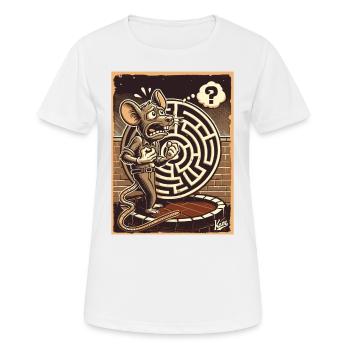 Kein Ausweg, ein Labyrinth und ratlose Ratte - Frauen T-Shirt atmungsaktiv - Weiß - Vorne - AI Model Female 172 dark (172cm)