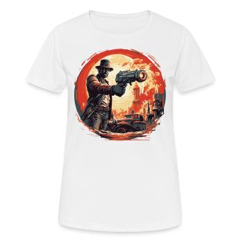 Sci-Fi-Strahlenkanonen-Showdown - Frauen T-Shirt atmungsaktiv - Weiß - Vorne - AI Model Female 172 dark (172cm)